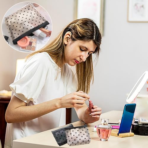 4 st. Mini Cosmetic Tassen Kleine Make-up Zak Portable Travel Make-up Pouch Lipstick Cosmetic Accessoires Organizer Veelzijdige Zipper zak voor vrouwen voor reizen dagelijks, Multicolour, klassieke 3