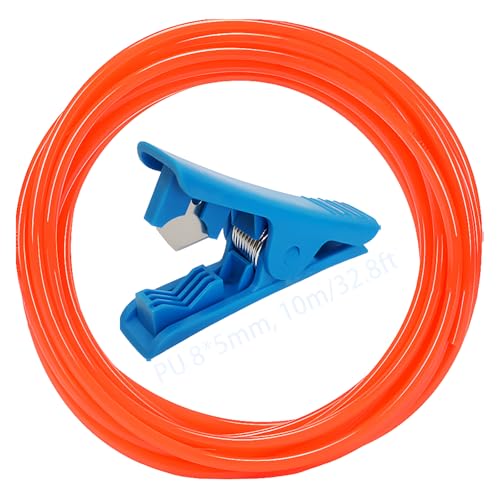 PU slang, polyurethaan Pneumatische slang oranje 10m, luchtcompressor slang OD 8mm x ID 5mm met Blue Pipe Cutter Gebruikt voor gasbron transmissie