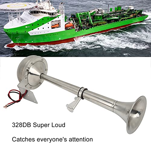 VXH1112MAR-C Compressed Air Horn, 328 DB 12 V 30 W Roestvrij Steel Air Horn voor boten, campers, jachten, enkele trompet 4