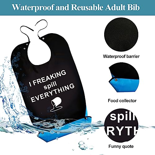 Volwassen Grappige Bibs voor Ouderen Wasbare, waterdichte en herbruikbare Adult Bib voor het eten, Novelty Kleding Beschermers met Crumb Catcher voor Volwassenen 3