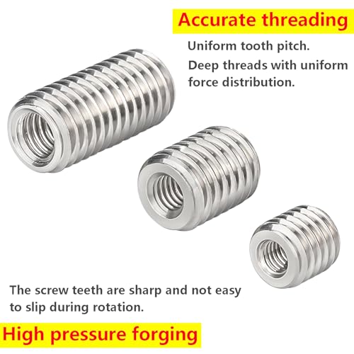 20Stuks Threaded Inserts, M8 Male tot M4 Vrouwelijke Mouwen Reduction Nut, Lengte 10mm Thread Sleeves voor Meubelprojecten, Reparatie 3