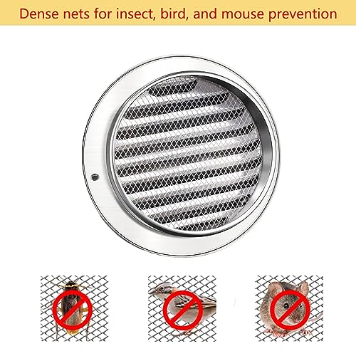 1 Stuk Ronde Ventilatie Grillehoes, 120mm 304 Roestvrij stalen Ventilator Hoes Grille Louvre, Ventilator Ventilator Ventilatie Hoes voor Keuken Badkamer 3