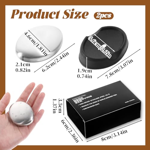 2 st Roestvrij stalen zeep met opslagbak, roestvrij staal zeep, metaalzeep, zeepgrinder, vaste zeep, keukenzeep, roestvrij staal schoner, keuken, anti-odor zeep, geurneutralizer (6.2_4.6 3