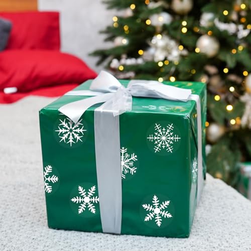 120 stuks sneeuwvlok Zelfklevende kersttickers Transparante kerstticker Ideale labels voor kaarten maken Scrapbook Holiday Envelope Seal and Craft Projects (White) 4