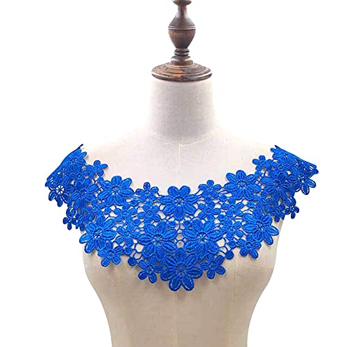 Geborduurde bloemenbloesem kant kraag appliqué, borduurwerk kant afwerking gehaakt kant patch kant motief appliqué patches invoegen kraag voor naaien handwerk kostuum bruidsjurk bruiloft