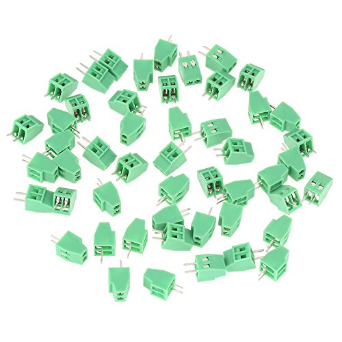 50Stuks 2Pin PCB Schroef Terminal Block Connector Groen Terminal Block Connector Assortiment Kit 2.54mm/1.1 Inch