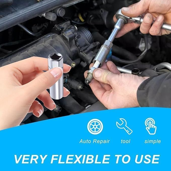 Spark Plug Wrench 14mm 12-Point Thin Wall Spark Plug Plench 14mm Spark Plug Plug Magnetic Sun Car Truck Motorfiets Geschikt voor een breed scala aan modellen 5
