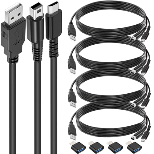 4sts 2-in-1 3DS USB Charging Cable, 3DS DS Lite Charging Cable, for DS Lite, 3DS (XL/LL), New 3DS (XL/LL), New 3DS, 3DS, New 2DS (XL/LL), 2DS, DSi (XL/LL), Dsi