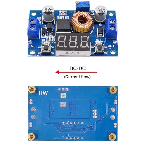 Arduino XL4015 DC-DC 5A Stap omlaag Voeding, Omvormer, 4-38V tot 1,25-36V Voltageregelaar met LED Voltmeter voor DIY 5