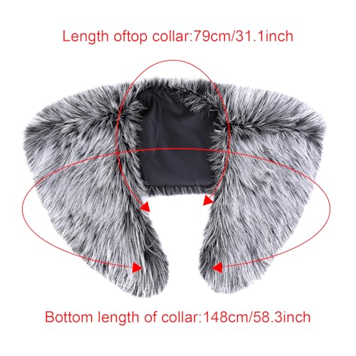 Viking Faux Fur Sjaal voor mannen, Viking Faux Fur Wrap Faux Fur Collar voor Viking Queen kostuum, Viking Collar Shawl gestolen Viking Fur Shoulder Fur Middeleeuws, Natuurlijke / Type 3, One size 3