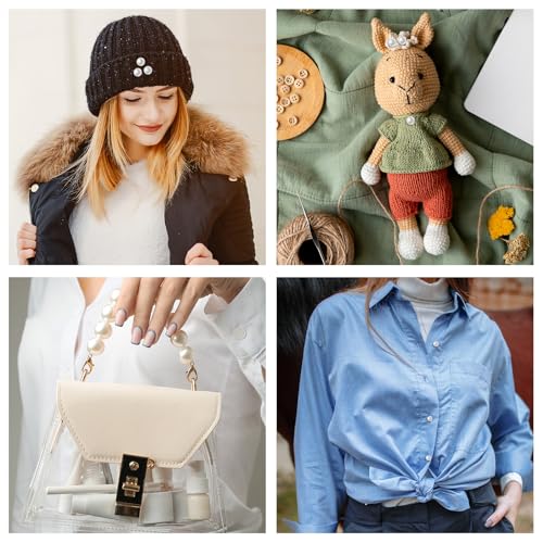 40 st Pearl Knoppen voor Naaien, 10mm White Pearl Knoppen voor Vrouwen, Decoratieve Ronde Knoppen met Shank voor Kleding, Jurken, Overhemden, DIY Ambachten 5