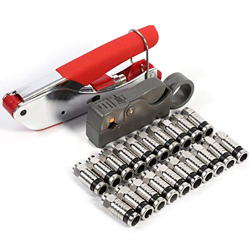 Verstelbare C-weerstand Gereedschap Kit voor RG59 RG6 BNC Connectors - Coax Crimper F Type Kabel Installatie Supplies, Crimping Tangs set voor technici en Handymen