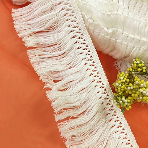 10 Yard 8cm brede katoenen Tassel Fringe Tassels DIY Accessoires Fringe Tassel Katoenen Lace voor kleding Accessoires Naaien ambachten bruiloft decoratie ambachten en decoratie, melkwit 4