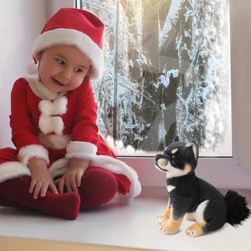 Shiba Inu knuffelspeelgoed, 35 cm, pluche hond, knuffelspeelgoed, hond, Levensechte Lying Dog, Plush Doll, Simulatie, Dier, Doll, Plush, Slapende Honden, voor Kinderen, Meisjes, Cadeau 3