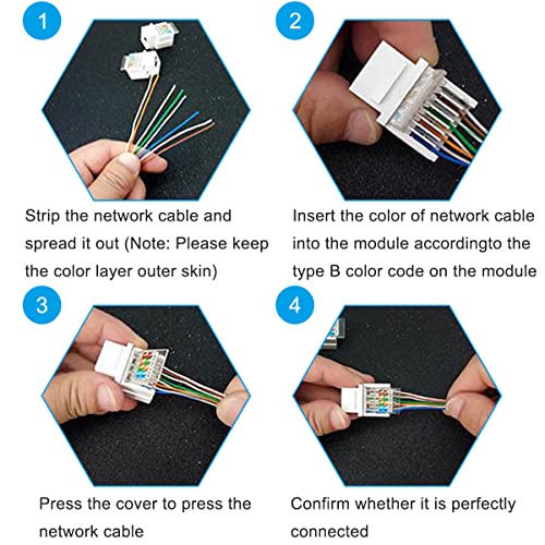 RJ45 Cat6 Keystone Jack, 10PCS Ethernet Wall Jack Inline Coupler Cat6 Network Coupling Cat5/5e/6 Compatibel - Cat6 Network Coupling 5