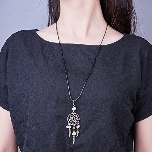 30 st Legering Droom Catcher Droom Catcher Charms Hangers met Veer Tassels Fluoriet kralen Ingelegd Retro sieraden voor vrouwen sieraden maken, Legering staal, Created Pearl 5
