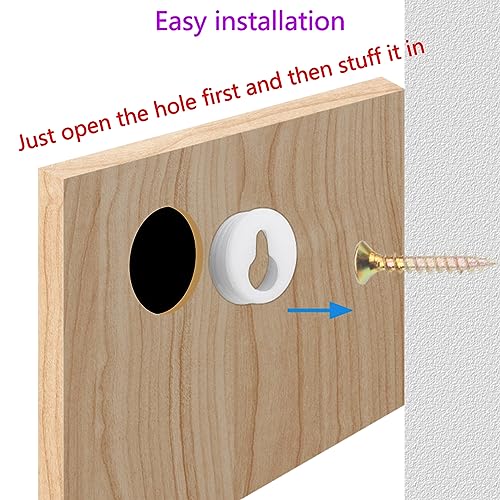 16 Stuks Ronde Keyhole Plank Hangers, Schroeft Plastic Keyhole Hangende Platen, Foto Frame Accessoires, Hangers voor Foto Frame Hangen 3