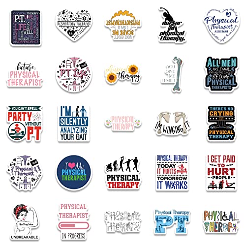 Gezondheidstherapie Sticker set Stickers Jeugd Volwassenen 50 stuks Fysiotherapie Waterdichte Vinyl Stickers Automotor Bike Skateboard Snowboard Bagage Laptop Koffer Helm Motorfiets Computer 3
