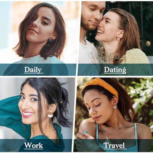 PH 24st Mixed Color Resin & Walnut Wood Flat Ronde Oorbellen met roestvrij stalen pin voor vrouwen, 12 stijlen, oorbellen 5