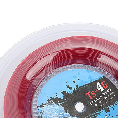 1.3mm 200m Tennis Racket Strings Tennis String Reel Racket String Reel Tennis String Set Tennis String Kit voor Amateur Dagelijkse Training praktijk Rood 5