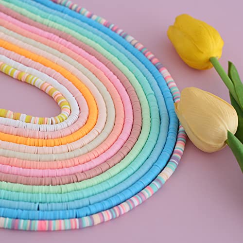 Heishi Kralen 5.000 Stuks Polymer Klei Kralen 6mm Kleurrijke Flat Kralen Klei Kralen Ambacht Set voor DIY sieraden ketting Charm Armbanden Cadeau (D)