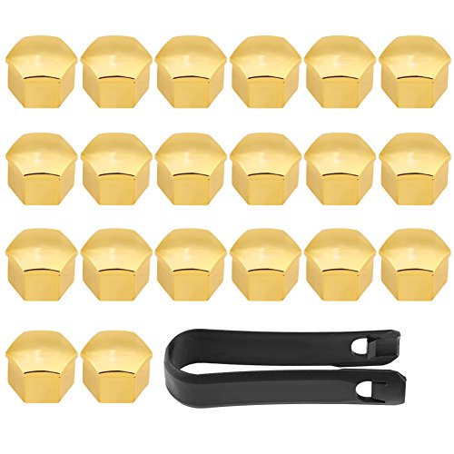 20Stuks Universal Wheel Tire Hub Covers Lug Nut Bolt Cap Covers Nut Protector Cap Gold 17mm