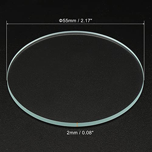 2,17x0,08 Dia zaklamp glazen lens, 2 stuks gepolijste randglas lenzen voor LED-lichtbron lens handheld zaklamp vervanging, transparant