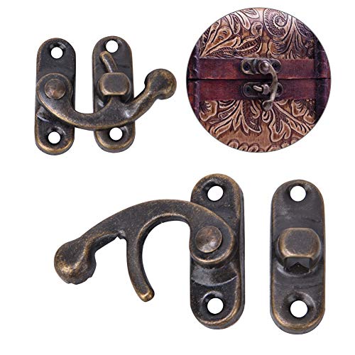 30Stuks Haak Hasp Latch, antieke Style IJzeren Houten Box Lock Gesp gereedschapskist Hardware Lock Latch Gesp voor kleine voorwerpen Box Jewelry Box Toolbox 3.2 x 2.8cm(#1) 4