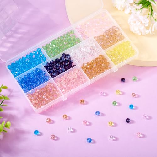 330 st. Facet Rondelle glazen kralen, 8mm Crystal Glazen kralen, Spacer kralen, Galvaniseren en Pearl Plated Glazen Dikke kralen Bulk voor DIY armband sieraden maken 3