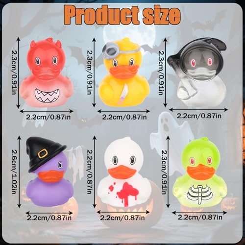 30st Halloween Mini Hars Eenden, 6 Styles Miniatuurfiguren Grim Reaper Demon Zombie Ghost Imp Witch Halloween Thema Kleine eenden voor Tuin Landschap Poppenhuis Decoraties Party Favors