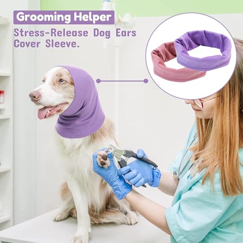 2 st Hondensnood voor hondenhals en oren Warmer, Hond Grooming Earmuffs Geluidsbescherming Pet Cat Hondenhoodie angst verlichting en kalmerende hond Earmuffs helpt kalmeren 5