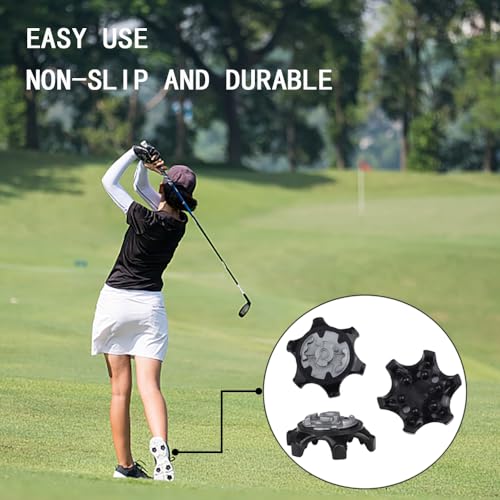 Verpakking van 16 Golf Spikes - Bulk schoenen met tandheelkundige spikes, gemakkelijke Golf Schoen Installatie Kit (zwart) 4