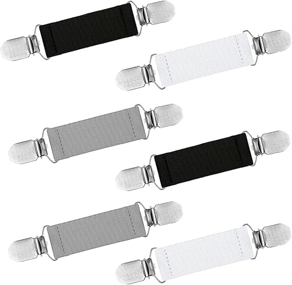 Verpakking van 6 Cinch Clips Taille Clip Cardigan Trui Jurken Cinch Clips 3 Kleuren Gebreide Jacket Accessoires Kleding Beddenvel Spanner met metalen Clip Kleding Clip voor Sweater Shirt en Handschoen, Nee