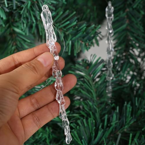 Kerstboom decoraties Icicle hangers, 25 stuks, Acryl Iccles, Decoratie voor kerstboom 4
