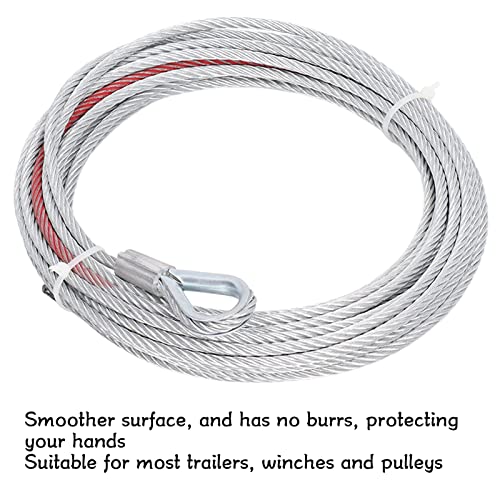 Winches, 4500LBS Kabelkabel draad Roestvrij stalen touw 5.5mm diameter 10m lengte voor Universal Fit sleeplieren 5