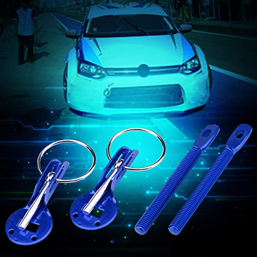 Racing Hood Pins, Universal Bonnet Pins Kit voor Auto Aluminium Latch Vangst Pin Key Locking Kit voor Racing Sport Car (Blauw)
