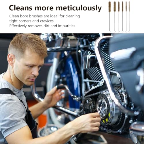6Pcs Messing Buisborstel set, 8/12/14/16/20/25mm Ronde Wire Brush Clean Borehole Brush Herbrushbare Multifunctionele Buisborstel voor buis, cilinderboren, reinigen van handgereedschappen 4