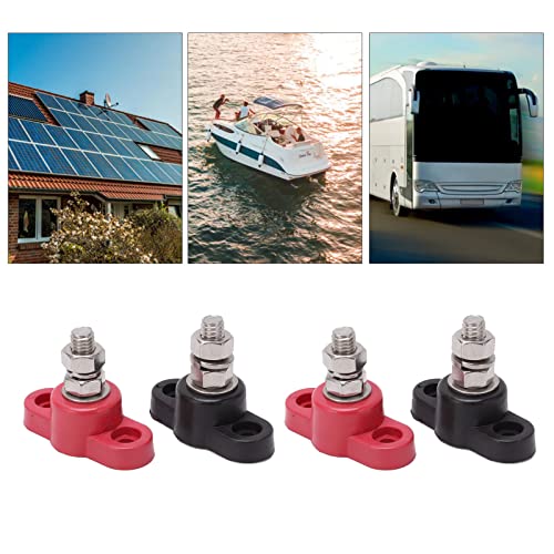 4Pcs Batterij Power Distributie Terminal Blocks Rood Zwarte Stud Ground geïsoleerde Junction Post 12v 24v voor auto 3