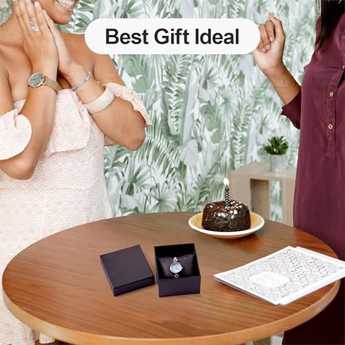 12 stuks Karton Armband Dozen Pols horloge Display Case Kleine sieraden Organisator Opslagdoos met Kussen voor Mannen Vrouwen Verjaardagsbruiloft 3.27 x 3.35 Inch (zwart) 3