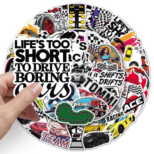 Jeugd volwassen Racing Stickers 50 Pieces Racing Car Vinyl Set Auto Motorfiets Fiets Skateboard Snowboard Bagage Laptop Koffer Helm Motorfiets Computer 5