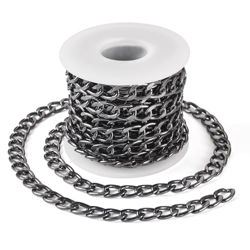 5m aluminium Curb ketting, ongelaste getwiste ketting met spools, metalen koppelingen, sieraden maken kettingen, ambachtelijke ketting voor ketting, armbanden, oorbellen, Gunmetal 3