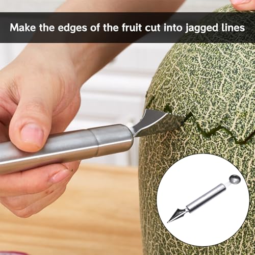 Ball Cutter Set, 2 stuks Ball Cutters en snijgereedschappen, Roestvrij stalen meloenlepeltjes, Meloensnijders voor diverse vruchten, Zaadverwijderaar, Roestvrij staal, Keukengereedschappen 5