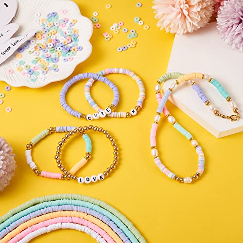 3700~4970Pcs/Box Polymer klei kralen 6mm platte Heishi kralen DIY Preppy armband Kit met Plastic Kralen Acryl Letter Spacer Kralen Fit handgemaakte ketting sieraden maken set