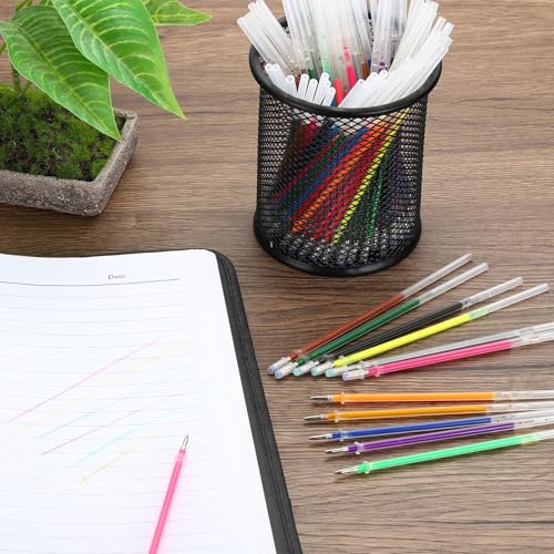 1mm Gel Pens Refills, 24 Pack Sparkle Metallic Ink Grease Point voor volwassenen Kleurplaten Scrapbooking Art Tekening Journaling, Bruin 5