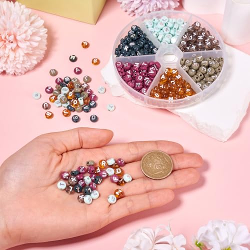48G brief sieraden kralen 4mm platte ronde Ronde brief spacer kralen 6 kleuren Willekeurige letters acryl alfabet ambachtelijke kralen voor DIY armband hangende ornamenten 5