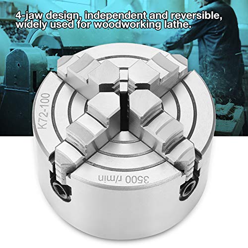 Metalen draaibank Chuck, 4 Inch SANOU K72-100 4-Jaw onafhankelijk Omkeerbare metalen draaibank Chuck draaibank accessoires, Chuck, Toolchuck 4