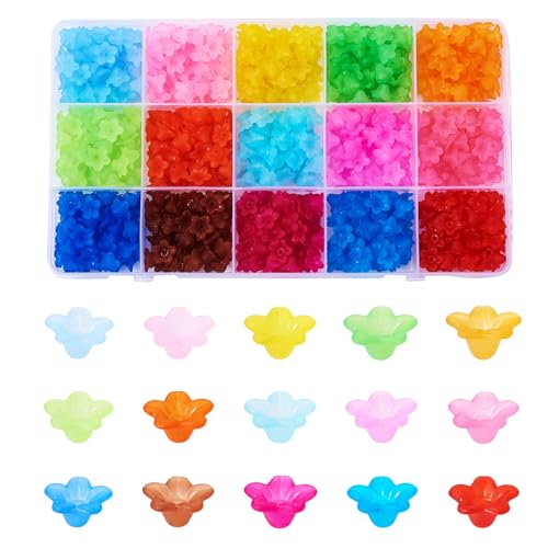750 st. Kleurrijke bloem kralen lente bloemen gebroken transparante kralen plant acryl spacer kralen Bulk voor ketting sieraden armband oorbellen DIY vrouwen ambachtelijke accessoire 10-12m m