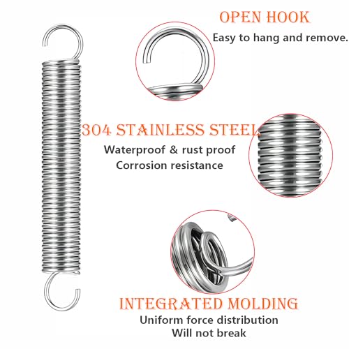 2 stuks Spanning Veren Springs Spanningen met haken, Roestvrij staal Spanning Spring, Dubbele Haak Spring, Drukveren, 0,05" x 0,9" x 1,18" 3