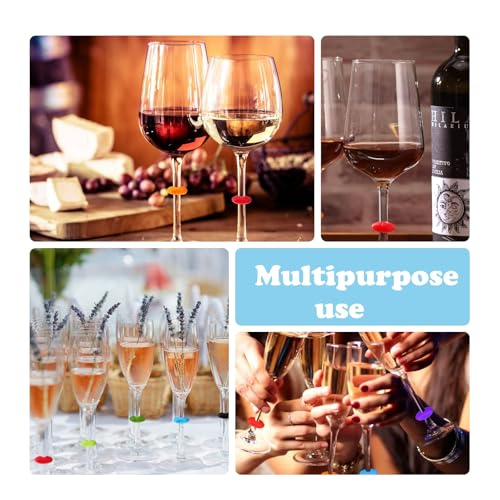 Glazen Marker Siliconen 24 stuks Glazen Marker Drinkglazen Siliconen Glazen Marker Herbruikbaar voor wijnglazen, Champagneglazen, Cocktailglazen voor uw eigen Bekers 5