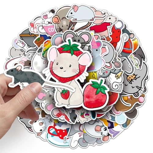 Mauseloch Stickers voor tieners en volwassenen, 50 stuks, Mouse Waterproof Vinyl Sticker Set, Auto, Motorfiets, Fiets, Skateboard, Snowboard, Bagage, Laptop koffer, Helm, Motorfiets, Computer